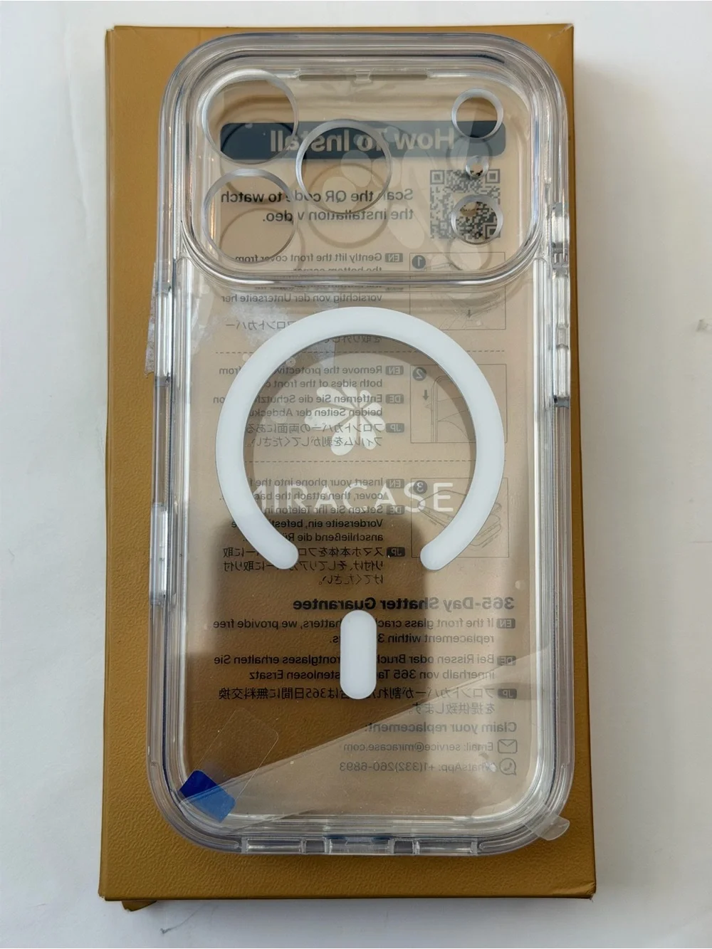 Apple-Compatible Clear Magnetic Phone Case in Orange